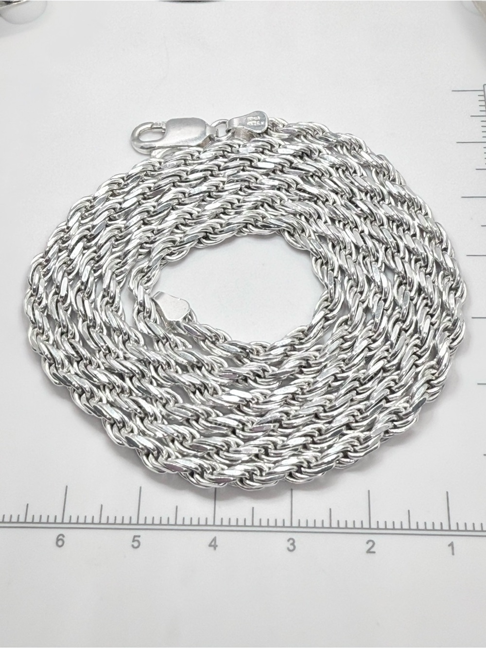 Heavy 4mm 30” 925 Sterling Silver Rope Chain Necklace